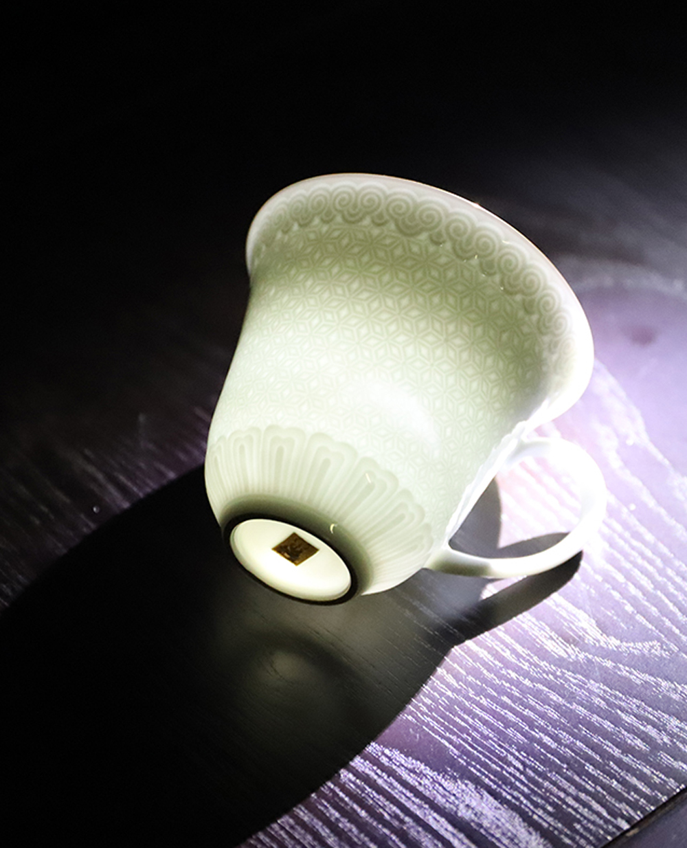  高端禮品|手工湖田窯影青吉順咖啡杯 ，24K描金收藏佳品