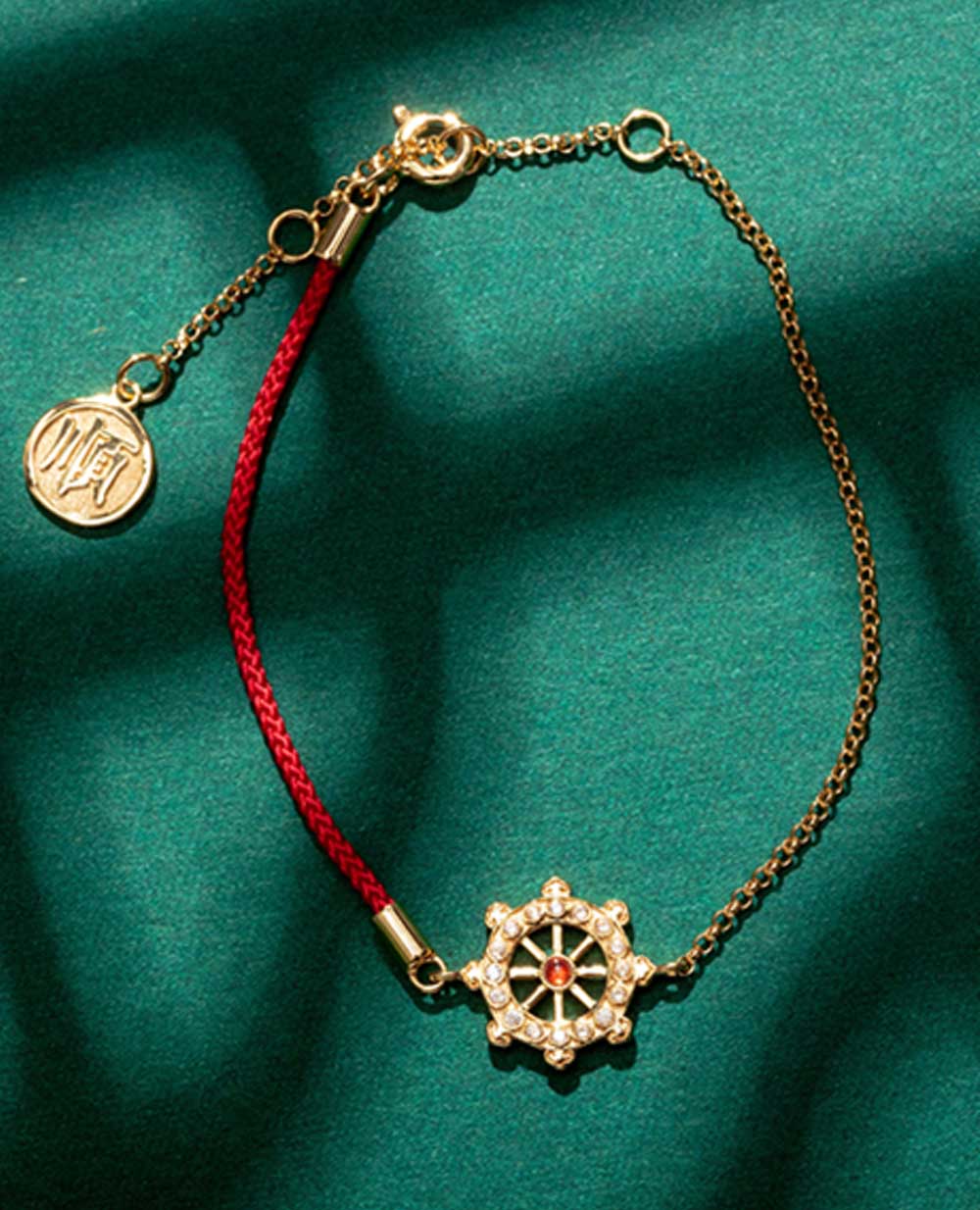 金輪寶925銀鍍18K金鑲3A級手链