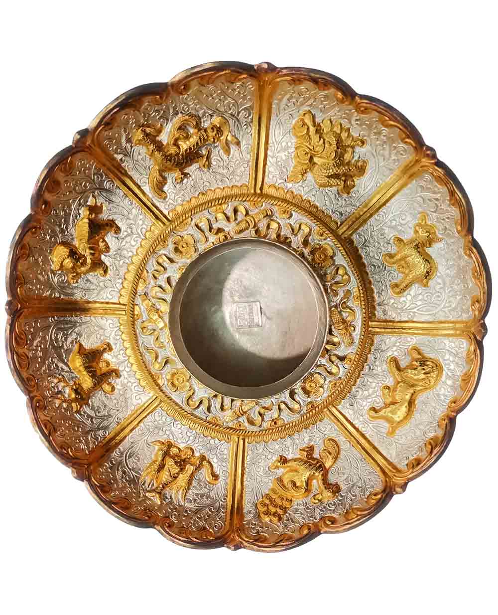 班禪額爾德尼定制鎏金法器| 黃金錾刻祥瑞浮雕 藏傳佛教藝術典藏